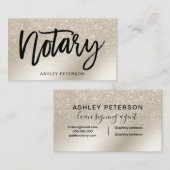 Notar Glitzer Elfenbein-Ober-Farbverlauf metallisc Visitenkarte (Vorne/Hinten)