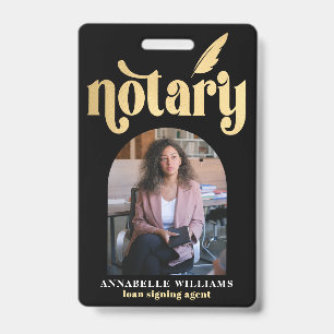 Notar Gold & Black Typografie Foto-Abzeichen Ausweis