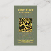Notar Gold Stift Qr Code Salbeigrün Visitenkarte (Rückseite)