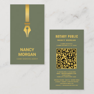 Notar Gold Stift Qr Code Salbeigrün Visitenkarte