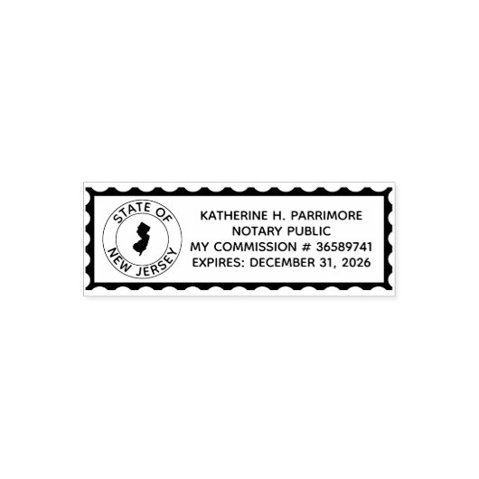Notar in New Jersey - Briefmarke für freistehendes Permastempel (Design)