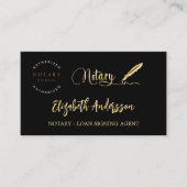 Notar Kreditsignierung Agent Black Gold Foto QR Lo Visitenkarte (Vorderseite)