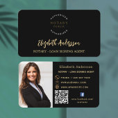 Notar Kreditsignierung Agent Black Gold Foto QR Lo Visitenkarte