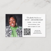 Notar Kreditsignierung Agent eucalyptus Foto QR Co Visitenkarte (Rückseite)