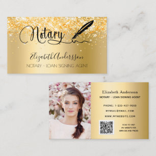 Notar Kreditsignierung Agent Gold Foto QR Code Visitenkarte