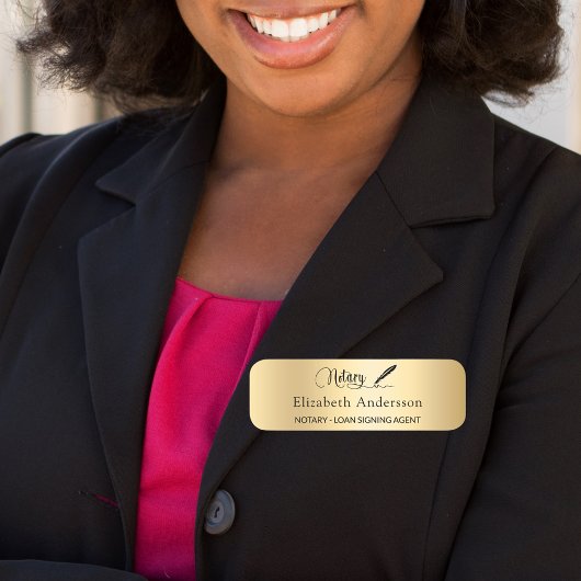 Notar Kreditsignierung Agent Gold-Skript-magnetisc Namensschild