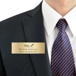 Notar Kreditsignierung Agent Gold-Skript Namenschild