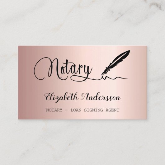 Notar Kreditsignierung Agent Rose Goldrot QR-Code Visitenkarte (Vorderseite)