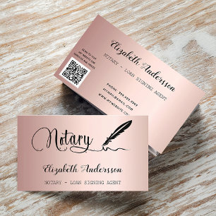 Notar Kreditsignierung Agent Rose Goldrot QR-Code Visitenkarte