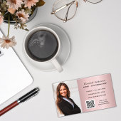 Notar Kreditsignierung Agent rot Rosa Foto QR-Code Visitenkarte