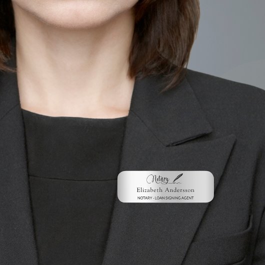 Notar Kreditsignierung Agent silberskriptmagnetisc Namensschild