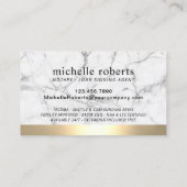 Notar-Kreditunterschrift Agent Gold Border Marble Visitenkarte (Rückseite)