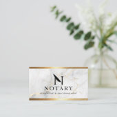 Notar-Kreditunterschrift Agent Gold Border Marble Visitenkarte (Stehend Vorderseite)