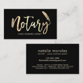 Notar Kreditunterschrift Agent Gold Script Schlich Visitenkarte (Vorne/Hinten)