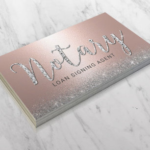 Notar-Kreditunterschrift Agent Luxury Rose Gold Visitenkarte