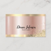 Notar-Kreditunterschrift Agent Rose Gold Border Ma Visitenkarte (Vorderseite)