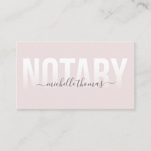 Notar-Kreditunterschrift Agent Rose Gold Marble Visitenkarte (Vorderseite)