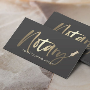 Notar-Kreditunterzeichnung Agent Gold-Typografie G Visitenkarte