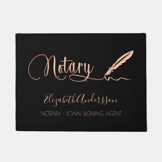 Notar-Kreditunterzeichnung Agent schwarze Rose Gol Fußmatte (Vorderseite)