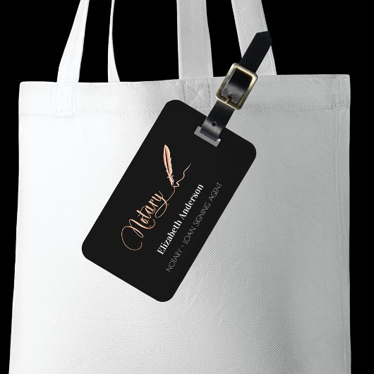 Notar-Kreditunterzeichnung Agent schwarze Rose Gol Gepäckanhänger