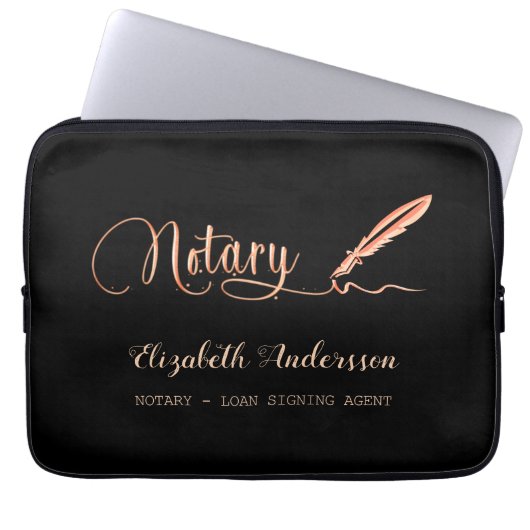 Notar-Kreditunterzeichnung Agent schwarze Rose Gol Laptopschutzhülle (Vorderseite)