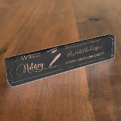 Notar-Kreditunterzeichnung Agent schwarze Rose Gol Namensplakette (Seite)