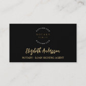 Notar Kreditunterzeichnung Agent schwarzes Foto QR Visitenkarte (Vorderseite)