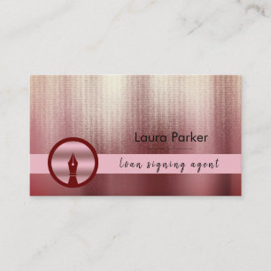 Notar-Kreditunterzeichnungsagent Nib Rose Gold Sch Visitenkarte