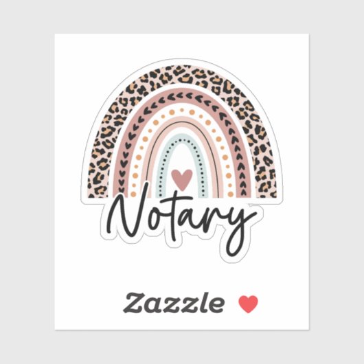Notar Leopard Regenbogen, Niedlicher Notar Aufkleber (Blatt)