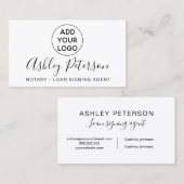 Notar Logo-Typografie minimalistisch schwarz-weiß Visitenkarte (Vorne/Hinten)