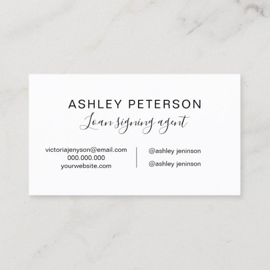 Notar Logo-Typografie minimalistisch schwarz-weiß Visitenkarte (Rückseite)