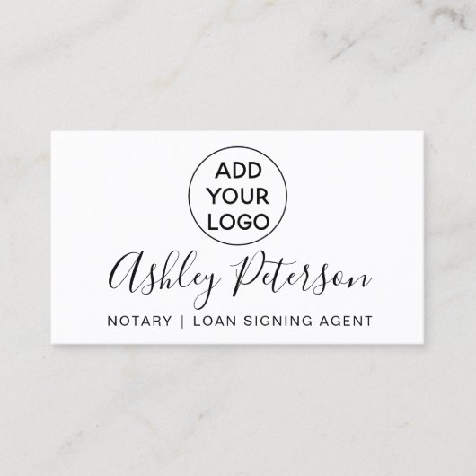 Notar Logo-Typografie minimalistisch schwarz-weiß Visitenkarte (Vorderseite)