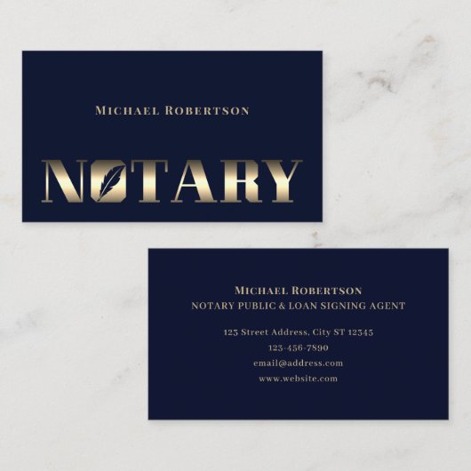 Notar minimalistisch elegant visitenkarte (Vorne/Hinten)