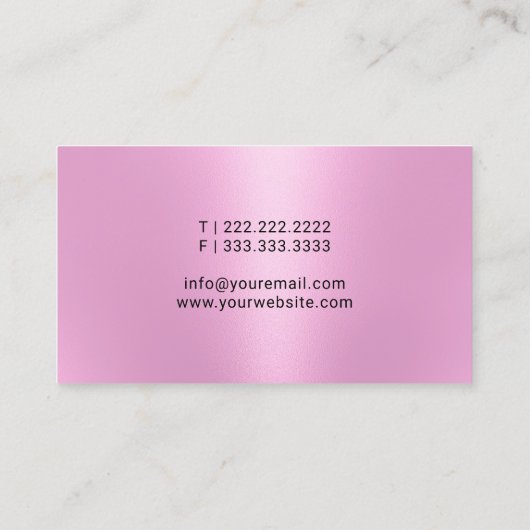 Notar Minimalistische Skriptsignatur Rosa Visitenkarte (Rückseite)