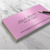 Notar Minimalistische Skriptsignatur Rosa Visitenkarte