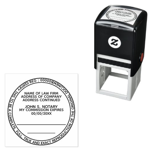 Notar mit Notar in gedruckter Form schwarz Permastempel (Beispiel)