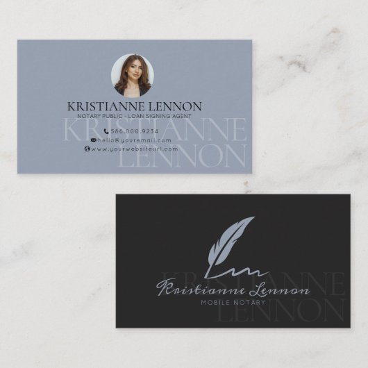 Notar/Mobile Notar - Modernes Foto Visitenkarte (Vorne/Hinten)