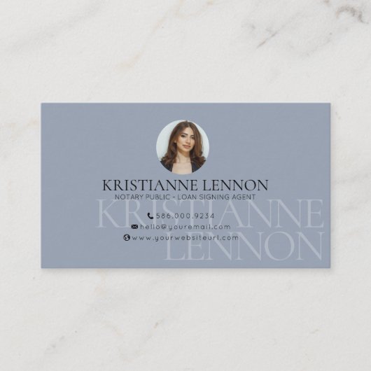 Notar/Mobile Notar - Modernes Foto Visitenkarte (Vorderseite)