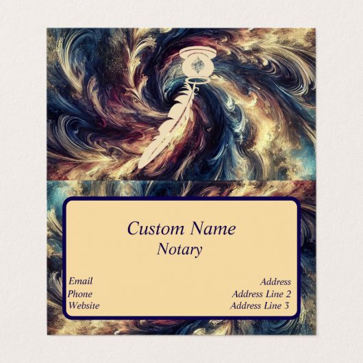 Notar Moderne Abstrakte Kunst Visitenkarten (Außenseite Aufgefaltet)