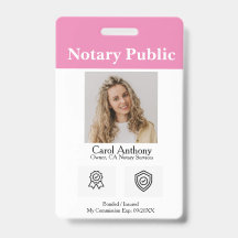 Notar/Notar Signatur Agent-ID-Abzeichen