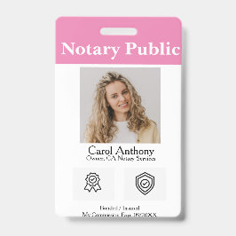 Notar/Notar Signatur Agent-ID-Abzeichen Ausweis