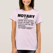Notar Noun Definition Dokument Zeuge Mitarbeiter T-Shirt (Vorderseite)