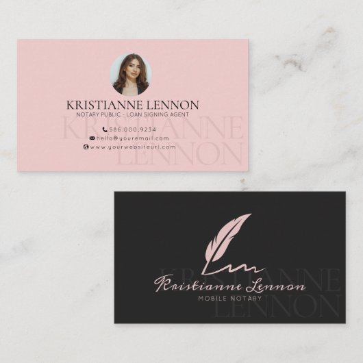 Notar öffentlich - Agent für Kreditvergabe - Sleek Visitenkarte (Vorne/Hinten)