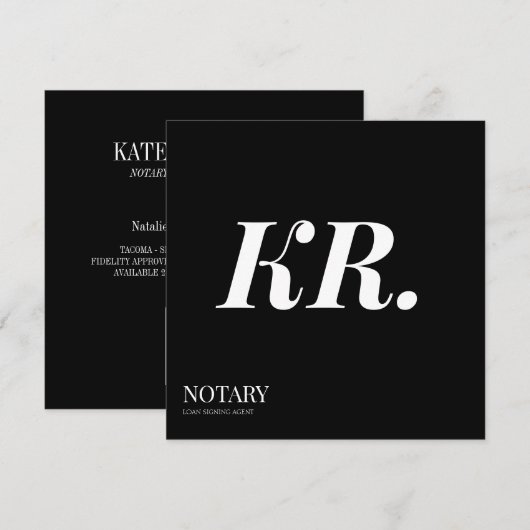 Notar Öffentlich Beglaubigender Agent Monogramm el Ankündigung (Vorne/Hinten)