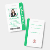 Notar Öffentlich Kredit Signing Agent ID-Abzeichen Ausweis (Vorder- & Rückseite)
