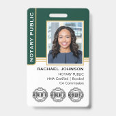 Notar Öffentlich Maßgeschneidertes Foto-Logo Auswe Ausweis (Vorderseite)