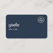 Notar Öffentlich Navy Blau Gold QR-Code Visitenkarte (Vorderseite)