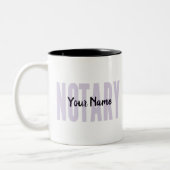 Notar Öffentlich verblasst Lila Big Schriftart kun Zweifarbige Tasse (Links)