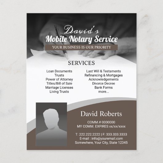 Notar öffentliche Darlehen Signierung Agent Brown  Flyer (Vorne)