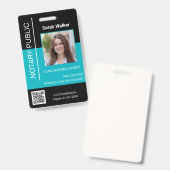 Notar Öffentlicher Ausweis Büroangestellte schwarz (Vorder- & Rückseite)